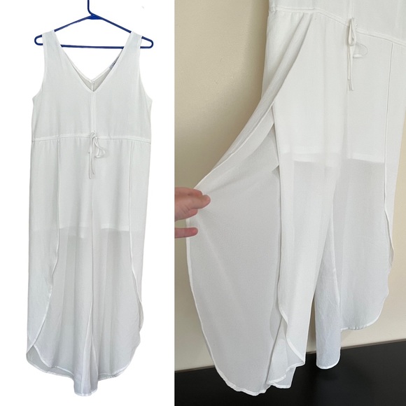 Purple Snow Split Leg Jumpsuit or Romper | White Cropped Wide Leg Jumpsuit - Picture 1 of 15